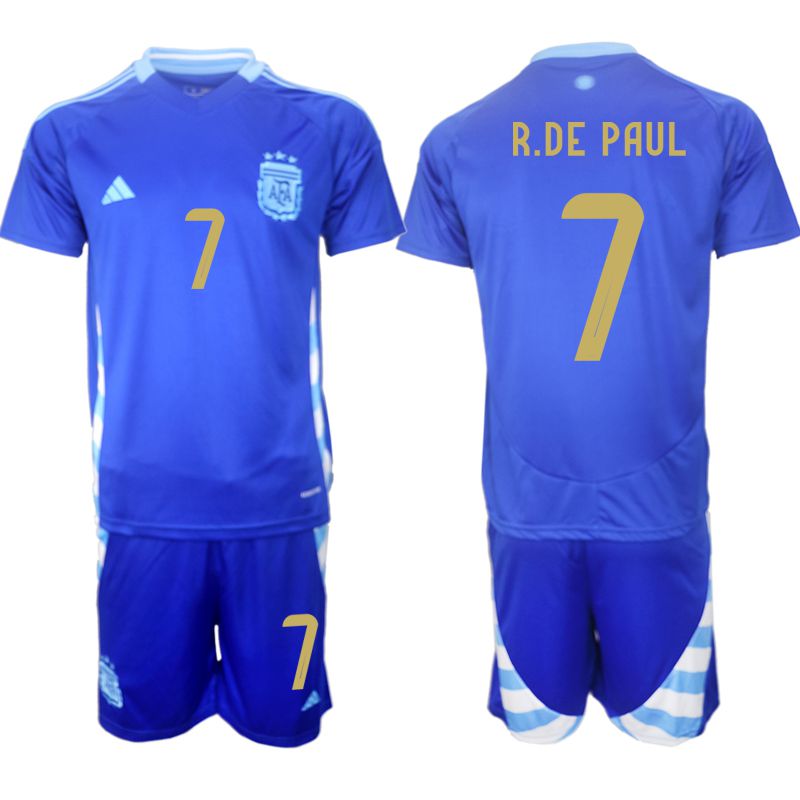 Men 2024-2025 Season Argentina away blue 7 Soccer Jersey